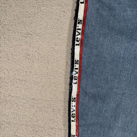 Levi's 721 Premium High Rise Denim Jean Skinny Sz 33 Sequin Logo Stripes Raw Hem - Picture 6 of 16